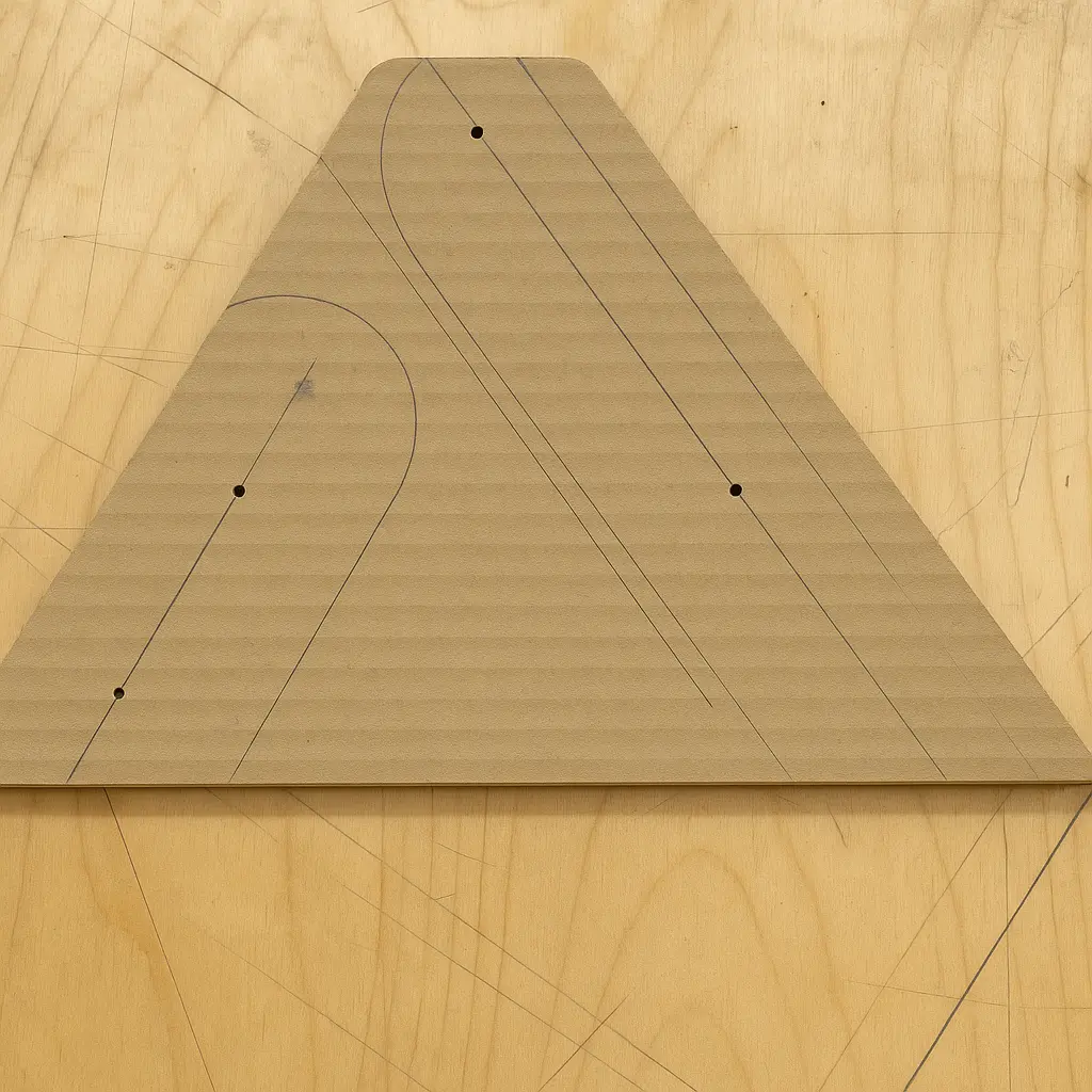 Cardboard template for triangle connectors